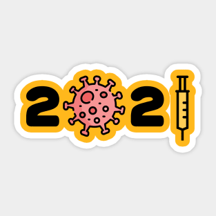 2021 New year Corona Covid Virus Syringer Sticker